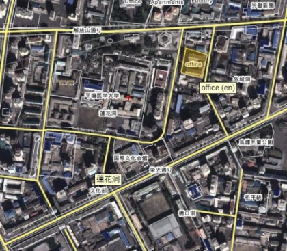 WikiMapiaで見た平壌内務署のあった場所 WikiMapiaで見た平壌内務署のあった場所