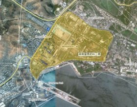 WikiMapiaでマーキングされている現在の興南窒素肥料工場 WikiMapiaでマーキングされている現在の興南窒素肥料工場