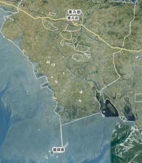 WikiMapiaで見た龍媒島と青丹邑 WikiMapiaで見た龍媒島と青丹邑