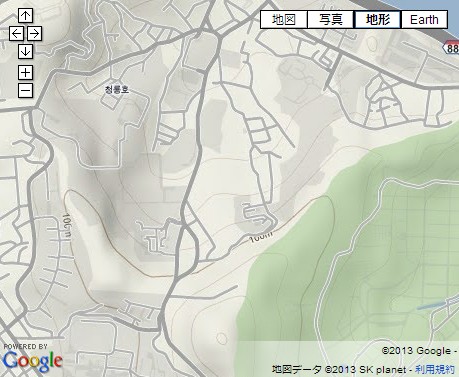 地形図で見た黒石洞/明水台の街 地形図で見た黒石洞/明水台の街