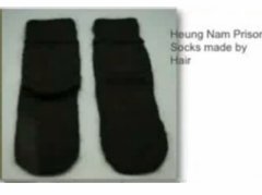 髪の毛で編んだ靴下(クリックで拡大表示) 髪の毛で編んだ靴下