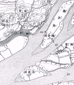 万景台となる場所に描かれている舟着場 万景台となる場所に描かれている舟着場